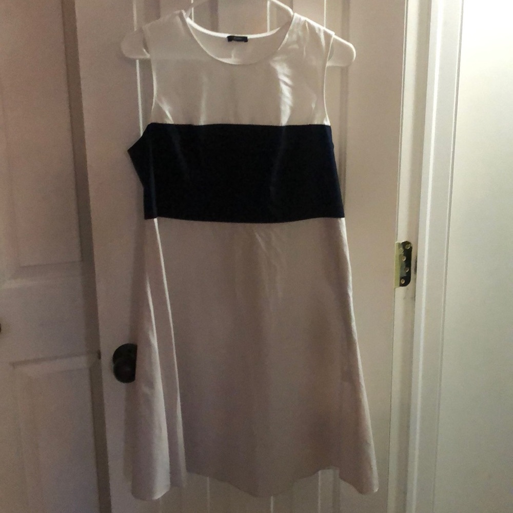 Joseph dress with navy blue stripe